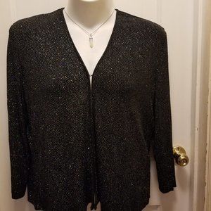 Formal Black Jacket with Multi-Color Sparkle